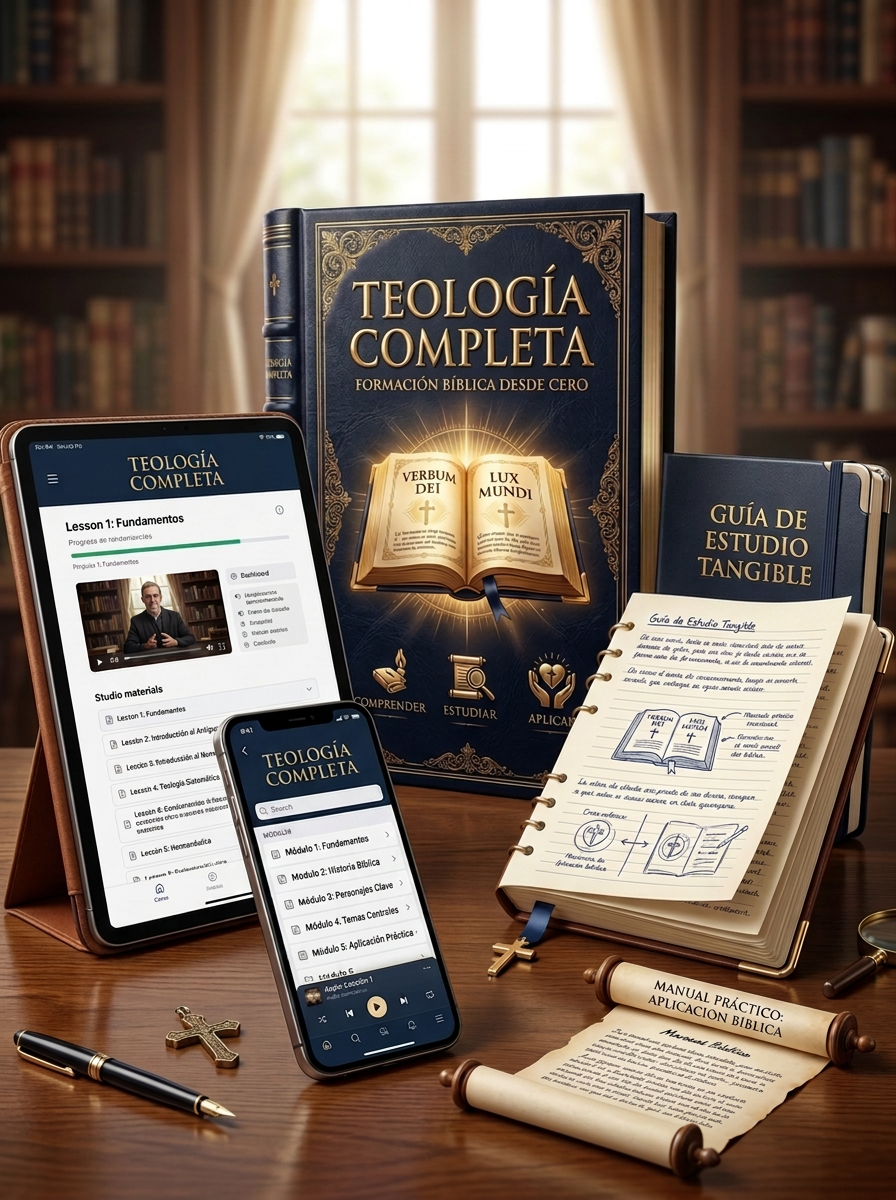 Kit de estudio Teología Completa: libro premium, páginas internas, tablet, Biblia y cuaderno